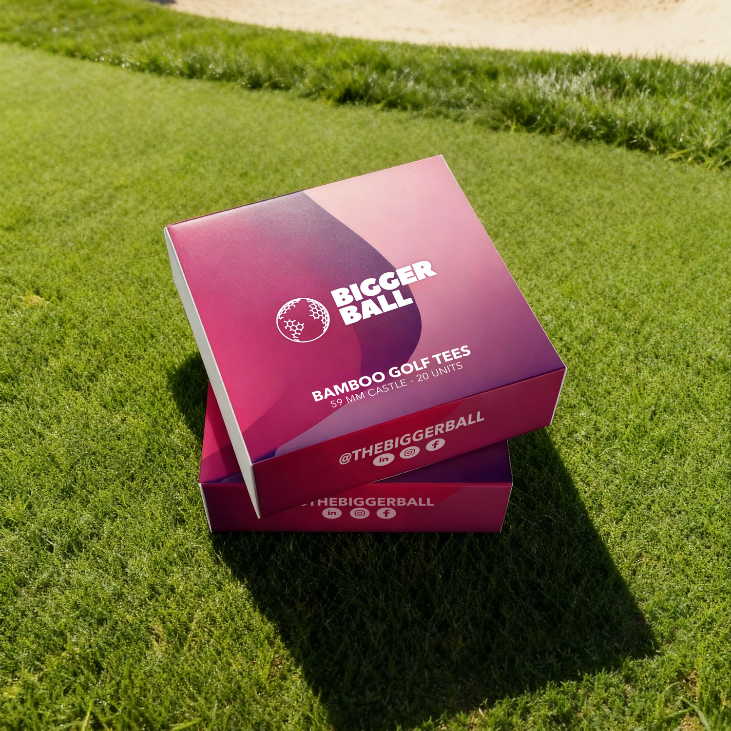 Premium Bamboo PINK Castle Golf Tees 59mm | 20 Per Box