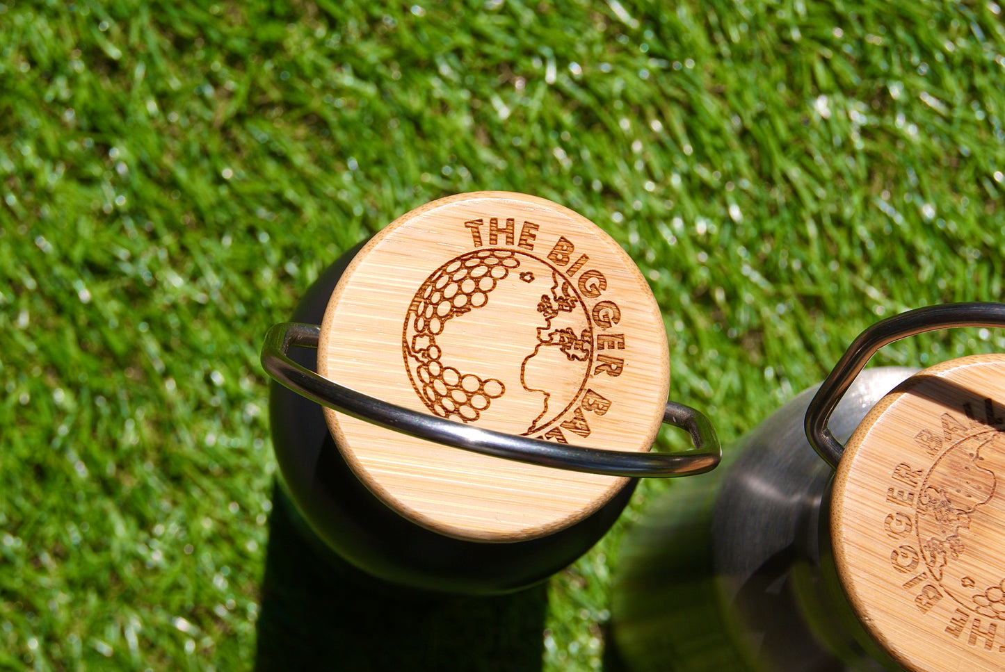 Reusable Stainless Steel Water Bottle bamboo lid