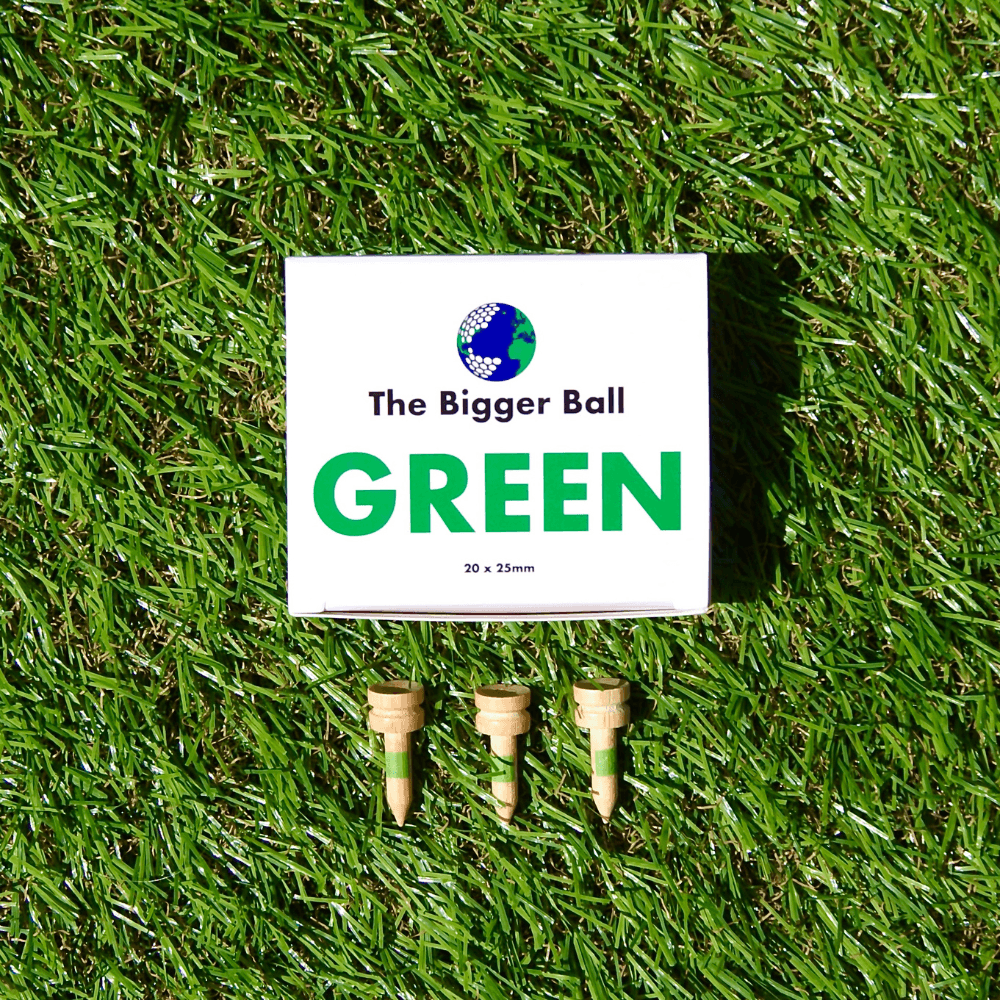 green 25mm Bamboo Castle Golf Tees