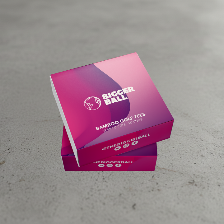 Premium Bamboo PINK Castle Golf Tees 59mm | 20 Per Box