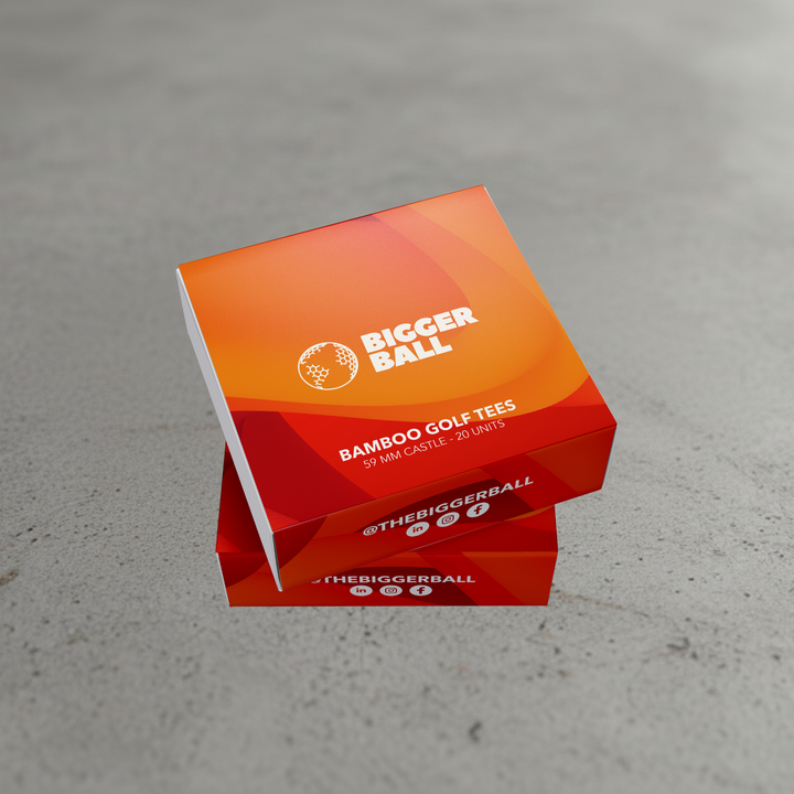 Premium Bamboo ORANGE Castle Golf Tees 70mm | 20 Per Box
