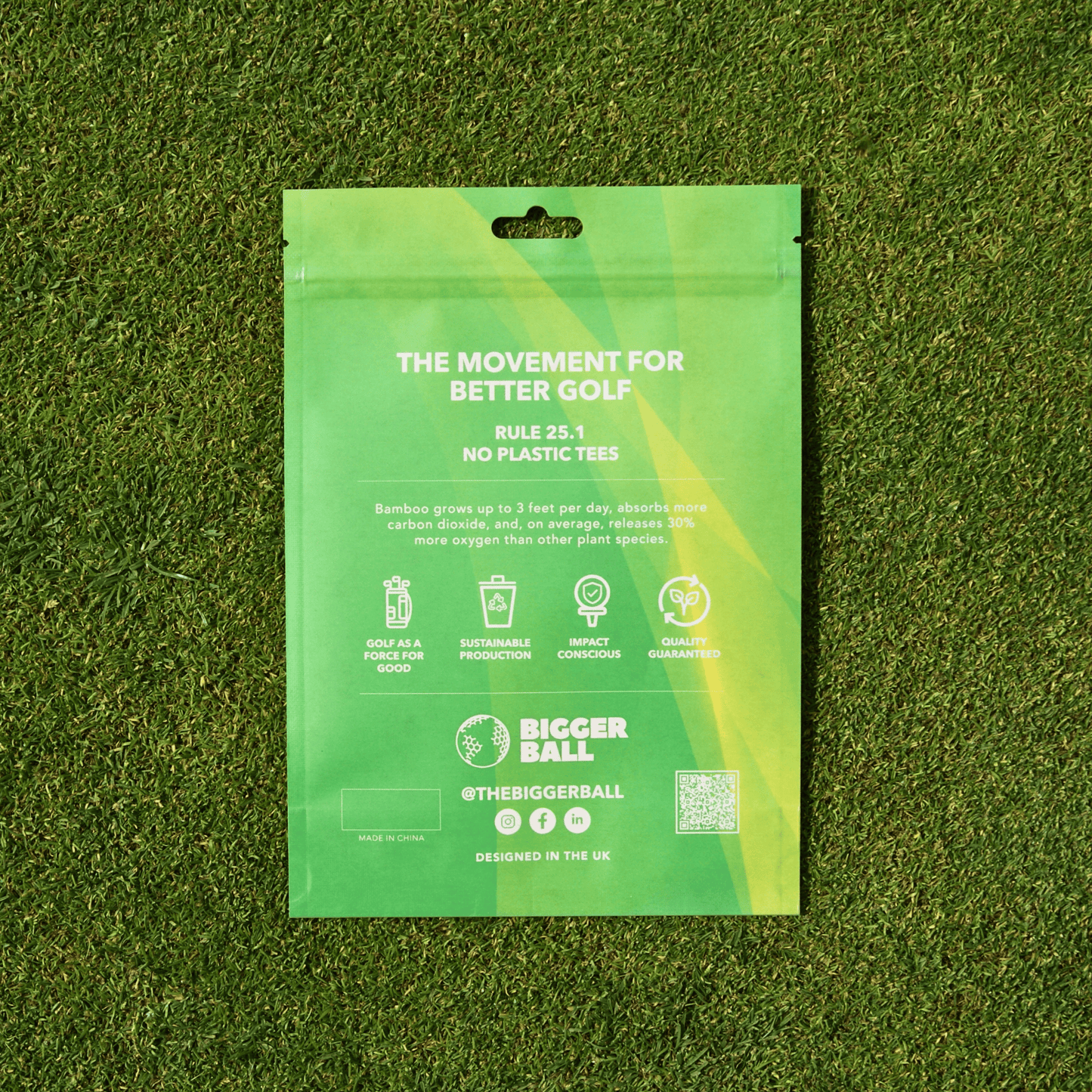 GREEN (25mm) Bamboo Castle Golf Tees