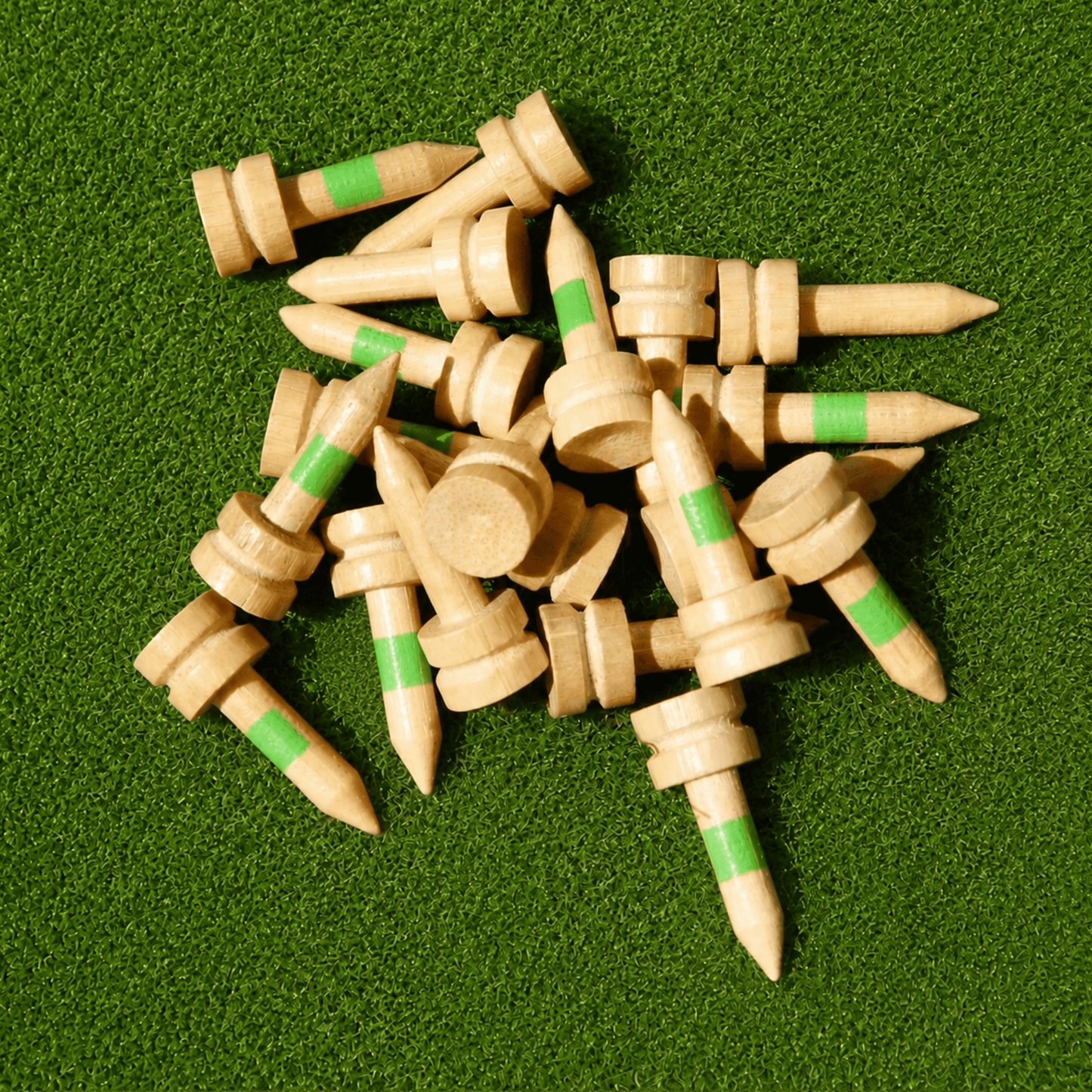 GREEN (25mm) Bamboo Castle Golf Tees