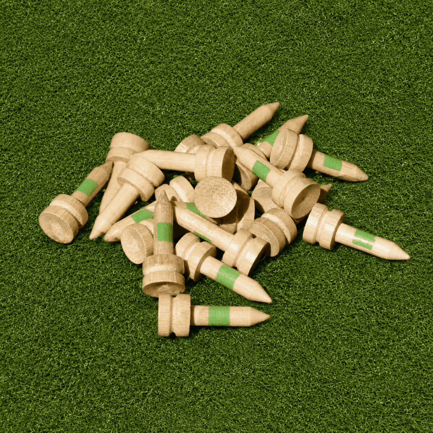 GREEN (25mm) Bamboo Castle Golf Tees