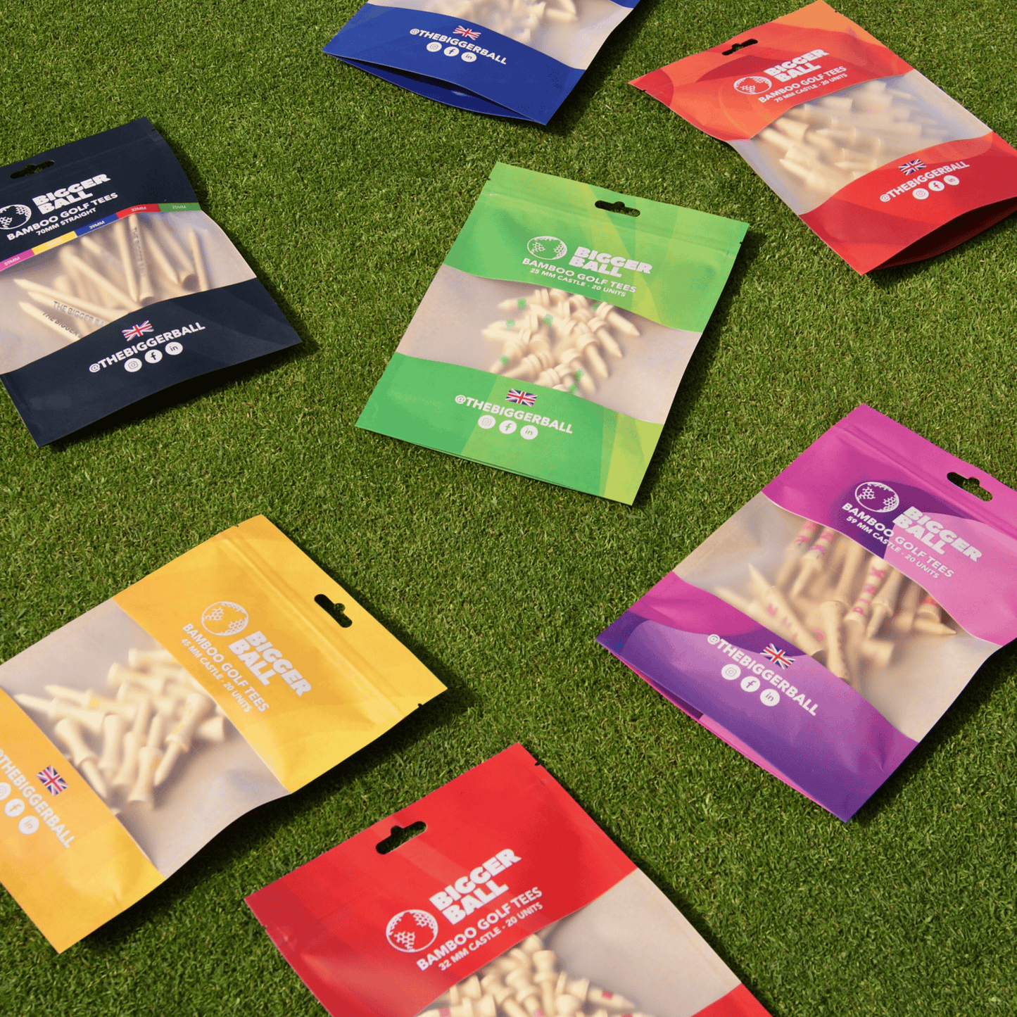Bamboo ORANGE Castle Golf Tees 70mm