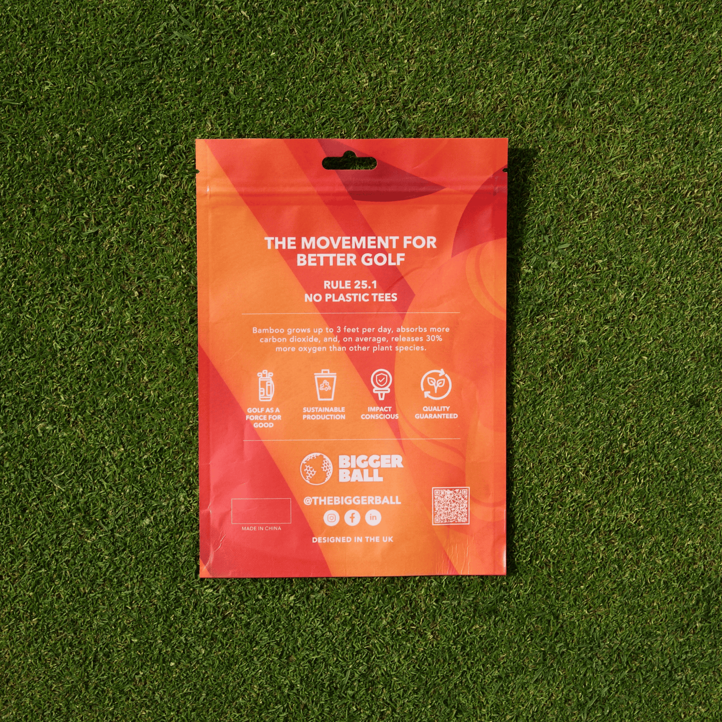 Bamboo ORANGE Castle Golf Tees 70mm