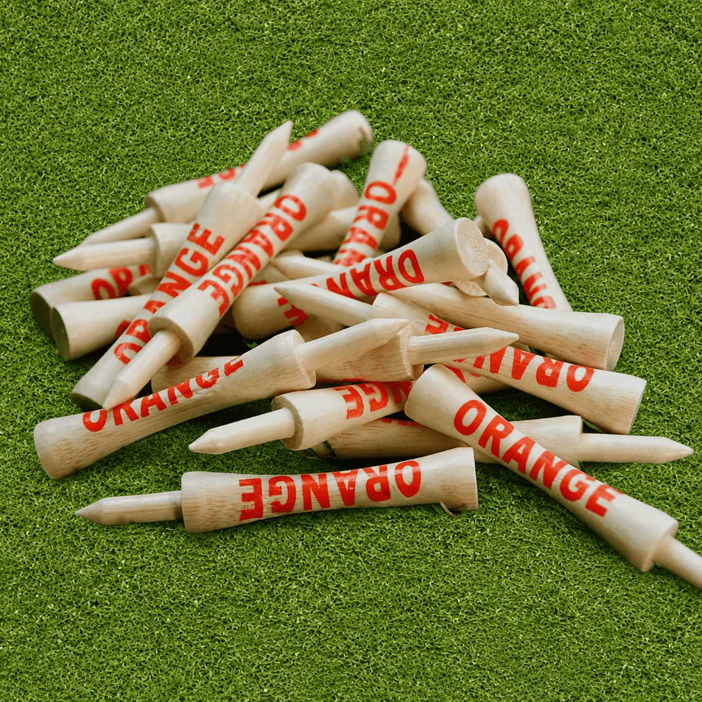 Bamboo ORANGE Castle Golf Tees 70mm
