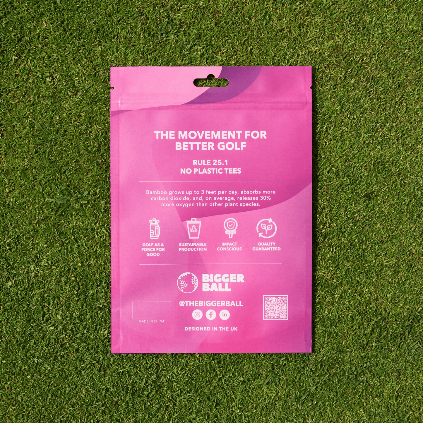 Bamboo PINK Castle Golf Tees 59mm
