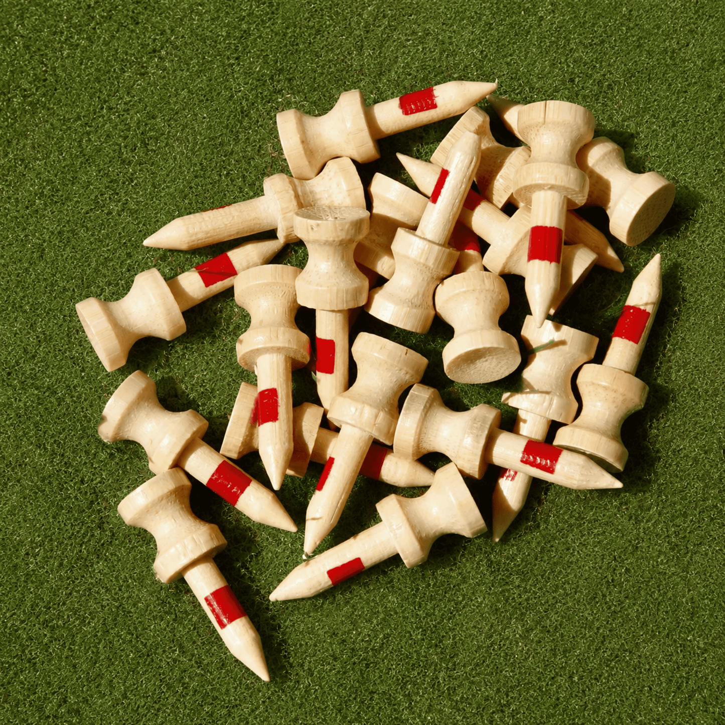 RED (32mm) Bamboo Castle Golf Tees