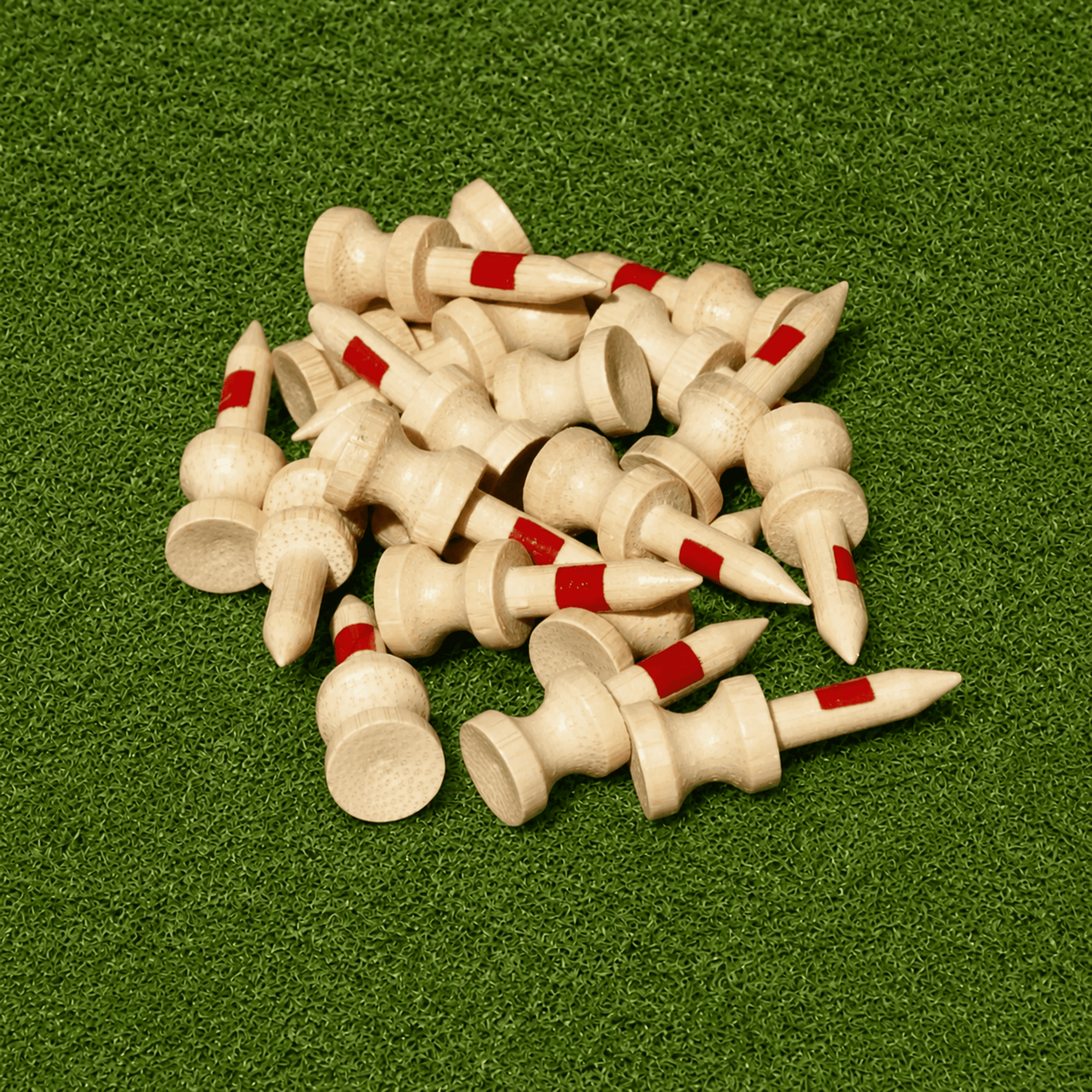 RED (32mm) Bamboo Castle Golf Tees