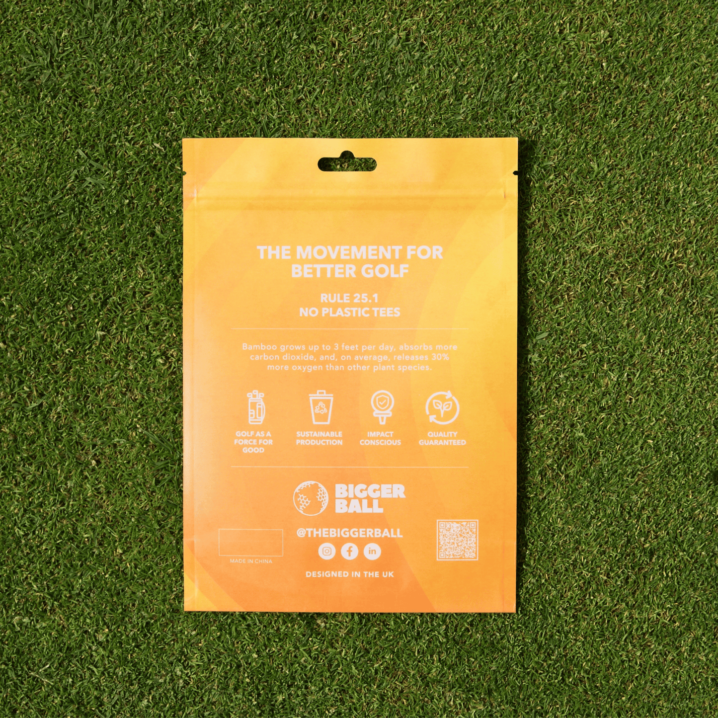 YELLOW (45mm) Bamboo Castle Golf Tees