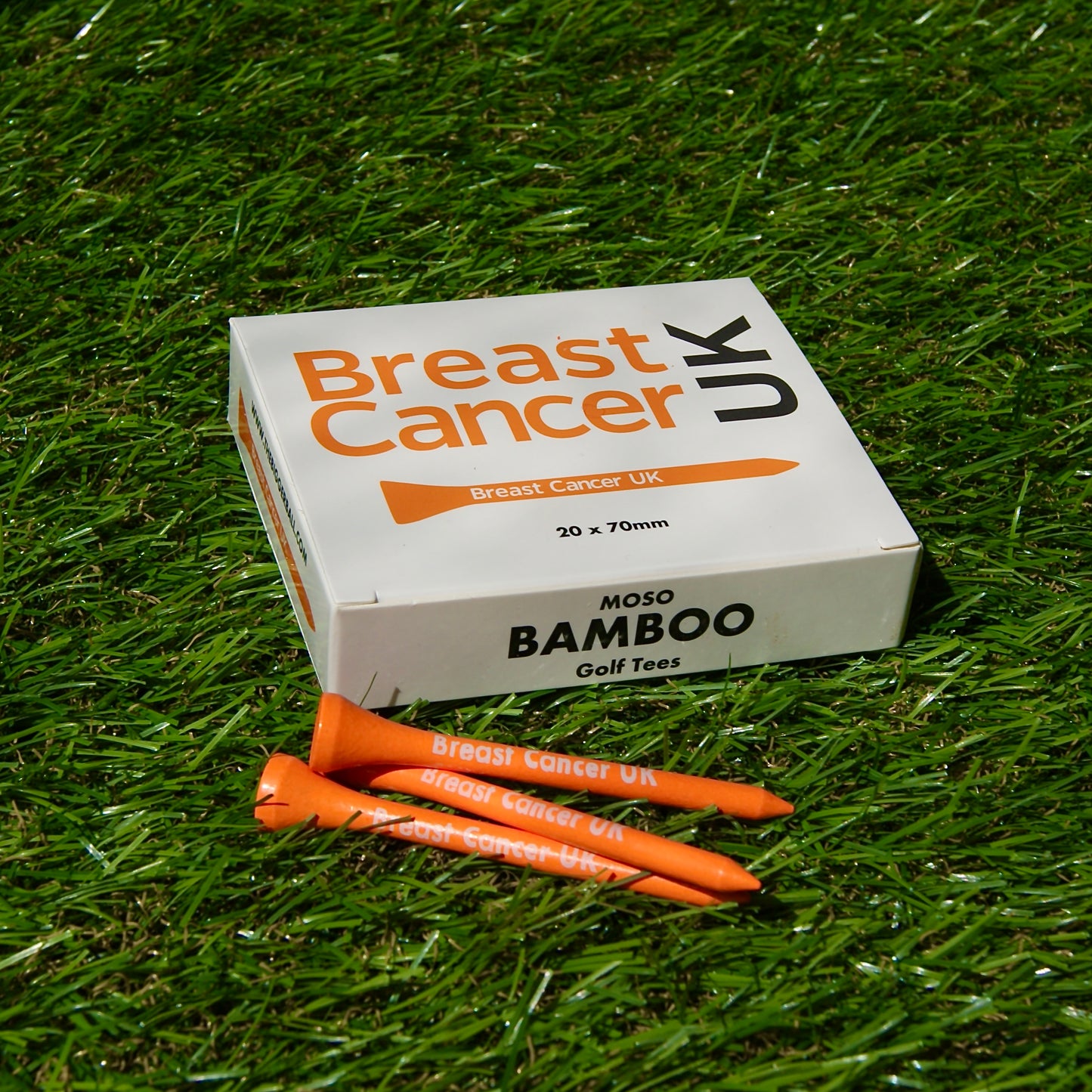 orange breast cancer golf tees