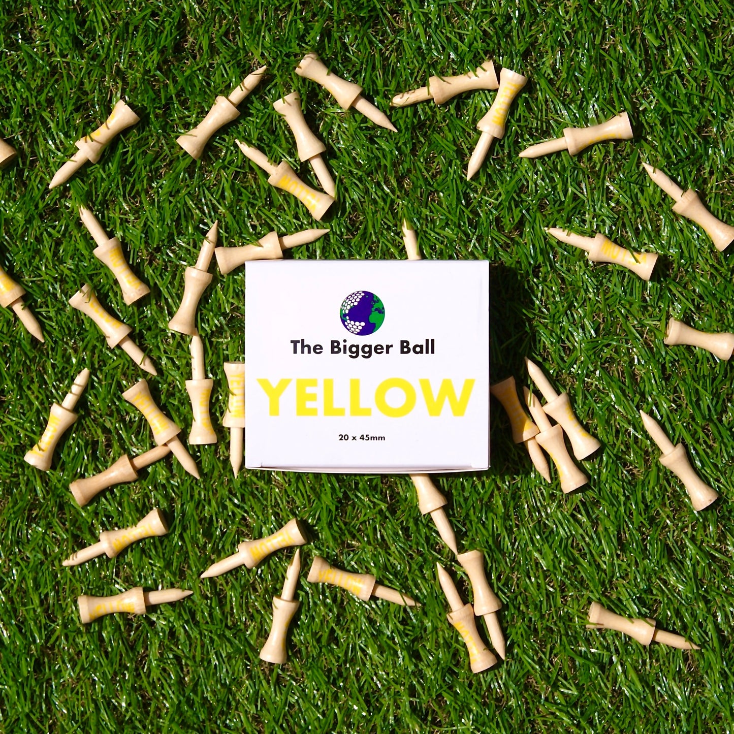 yellow bamboo golf tees