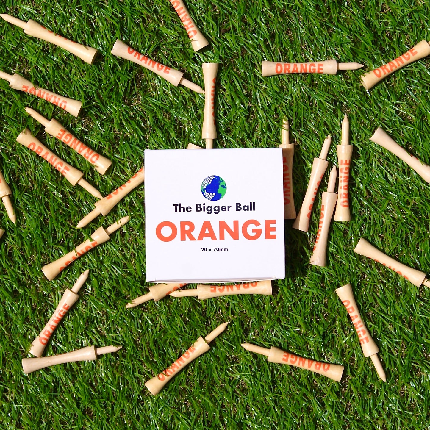orange golf tees