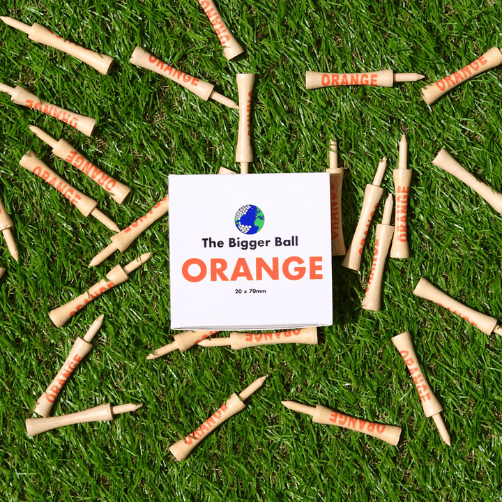 ORANGE (70mm) Bamboo Castle Golf Tees