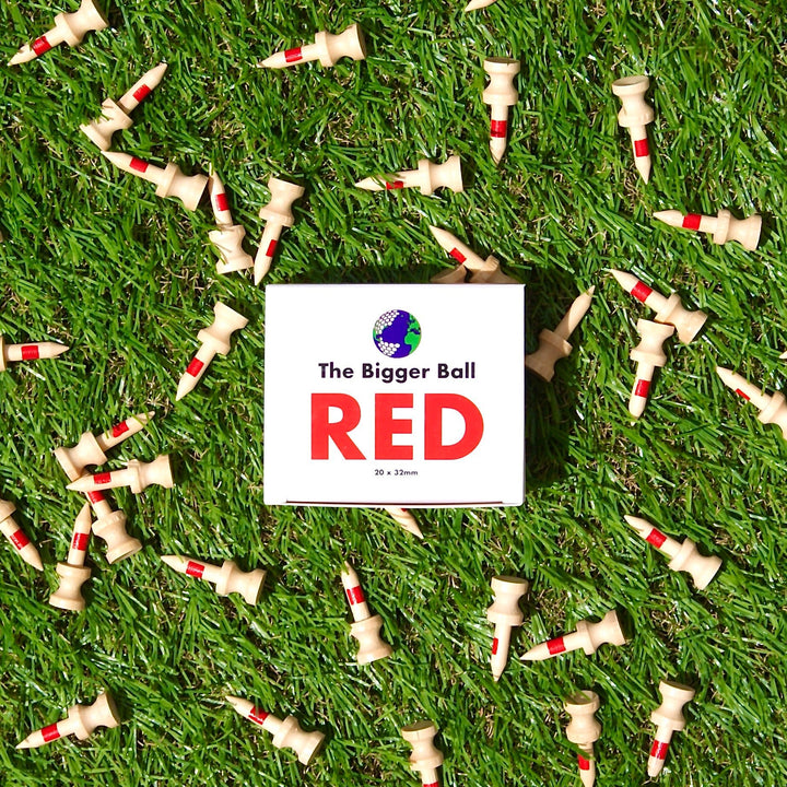 RED (32mm) Bamboo Castle Golf Tees