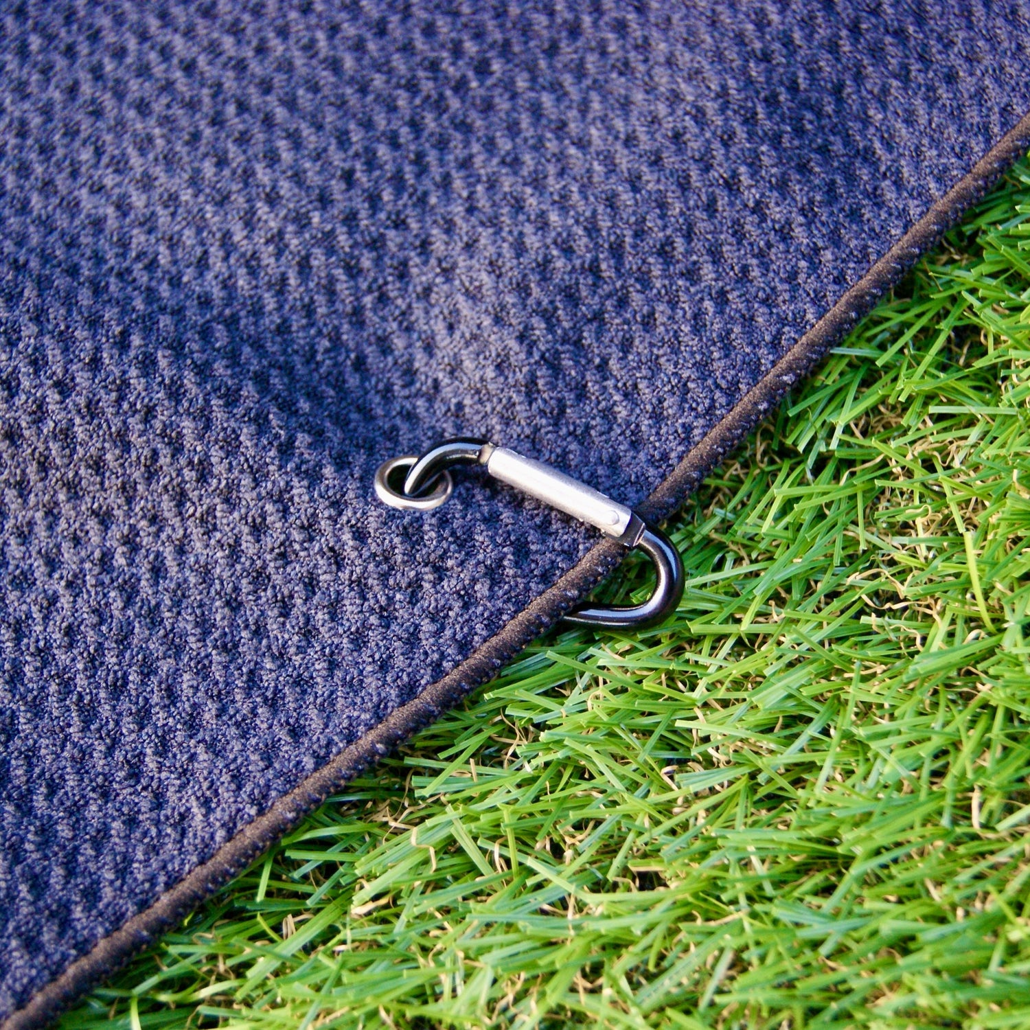 navy blue golf towel made using microfibre