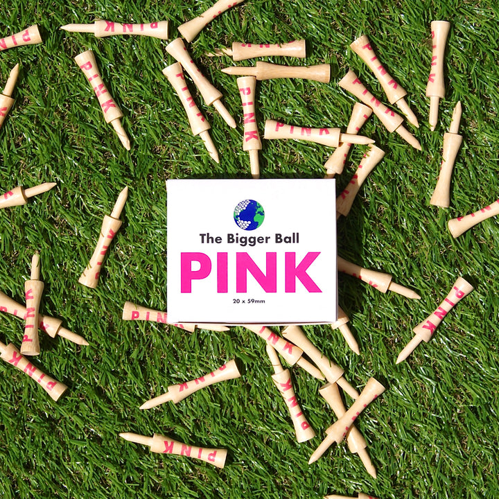 PINK (59mm) Bamboo Castle Golf Tees